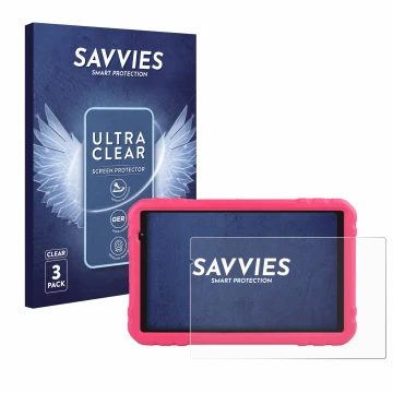 Parte frontal de un envase de producto con el logotipo de la marca Savvies. Al lado se muestra el dispositivo Aocwei x500 con 