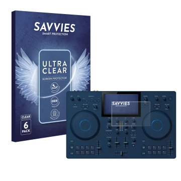 Parte frontal de un envase de producto con el logotipo de la marca Savvies. Al lado se muestra el dispositivo AlphaTheta OMNIS
