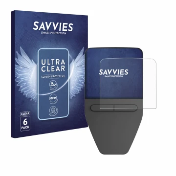 Parte frontal de un envase de producto con el logotipo de la marca Savvies. Al lado se muestra el dispositivo Trezor Safe 3 co