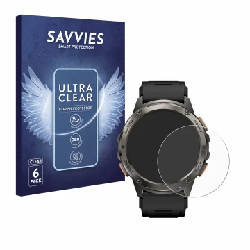 Parte frontal de un envase de producto con el logotipo de la marca Savvies. Al lado se muestra el dispositivo Kospet Tank T3 c
