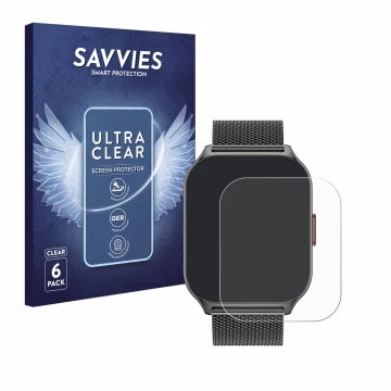 Parte frontal de un envase de producto con el logotipo de la marca Savvies. Al lado se muestra el dispositivo Zoskvee P95 2