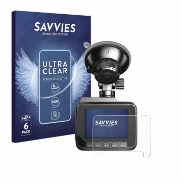 Parte frontal de un envase de producto con el logotipo de la marca Savvies. Al lado se muestra el dispositivo Azdome IT-G63D c