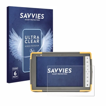 Parte frontal de un envase de producto con el logotipo de la marca Savvies. Al lado se muestra el dispositivo Topcon FC-6000 c