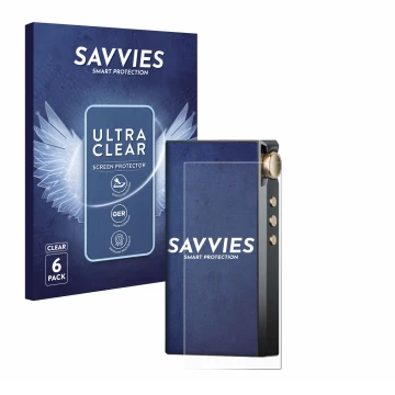 Parte frontal de un envase de producto con el logotipo de la marca Savvies. Al lado se muestra el dispositivo Cayin N3-Ultra c