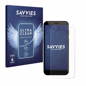 Parte frontal de un envase de producto con el logotipo de la marca Savvies. Al lado se muestra el dispositivo Datalogic Memor 