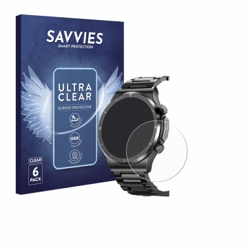 Parte frontal de un envase de producto con el logotipo de la marca Savvies. Al lado se muestra el dispositivo Powerwill Smartw