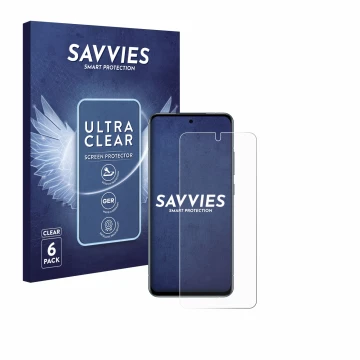 Parte frontal de un envase de producto con el logotipo de la marca Savvies. Al lado se muestra el dispositivo Nokia X30 5G con
