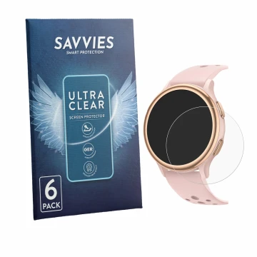 Parte frontal de un envase de producto con el logotipo de la marca Savvies. Al lado se muestra el dispositivo Sanorum G53 1.27