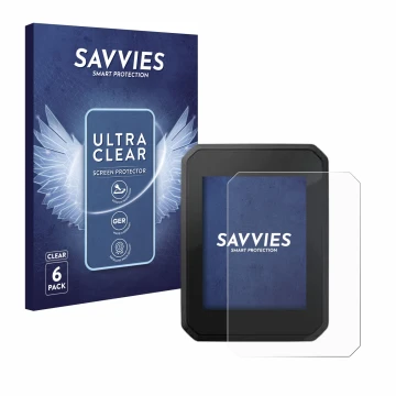 Parte frontal de un envase de producto con el logotipo de la marca Savvies. Al lado se muestra el dispositivo FIT Display Comp