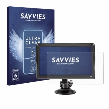 Parte frontal de un envase de producto con el logotipo de la marca Savvies. Al lado se muestra el dispositivo Xgody X10 9