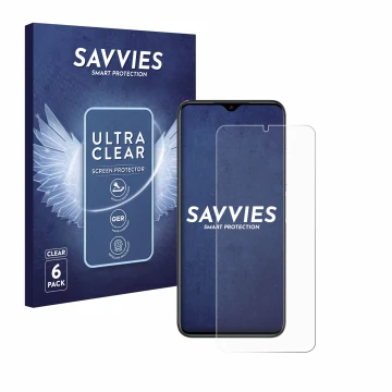 Parte frontal de un envase de producto con el logotipo de la marca Savvies. Al lado se muestra el dispositivo Doogee N50 Pro c