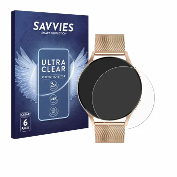 Parte frontal de un envase de producto con el logotipo de la marca Savvies. Al lado se muestra el dispositivo Levowatch Edgy 1