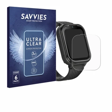 Parte frontal de un envase de producto con el logotipo de la marca Savvies. Al lado se muestra el dispositivo RAYOFI Kids Smar