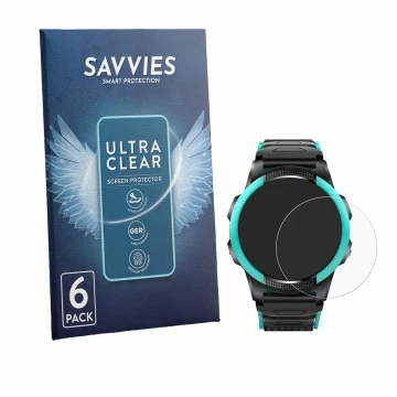 Parte frontal de un envase de producto con el logotipo de la marca Savvies. Al lado se muestra el dispositivo SaveFamily Slim 