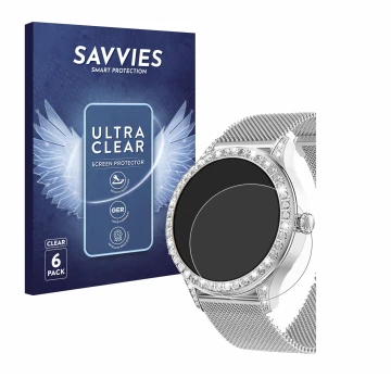 Parte frontal de un envase de producto con el logotipo de la marca Savvies. Al lado se muestra el dispositivo Powerwill Smartw