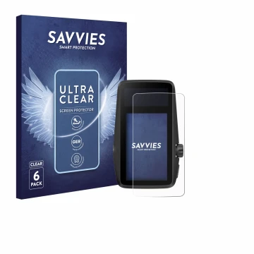 Parte frontal de un envase de producto con el logotipo de la marca Savvies. Al lado se muestra el dispositivo Coros Dura con s