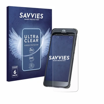 Parte frontal de un envase de producto con el logotipo de la marca Savvies. Al lado se muestra el dispositivo Orderman 10 con 