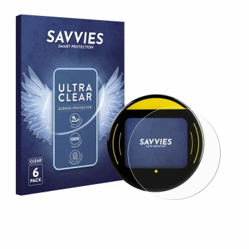Parte frontal de un envase de producto con el logotipo de la marca Savvies. Al lado se muestra el dispositivo Nayax Onyx con s