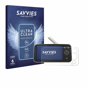 Parte frontal de un envase de producto con el logotipo de la marca Savvies. Al lado se muestra el dispositivo Philips Avent SC