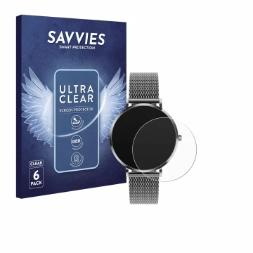 Parte frontal de un envase de producto con el logotipo de la marca Savvies. Al lado se muestra el dispositivo Pireware Amory 5