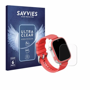 Parte frontal de un envase de producto con el logotipo de la marca Savvies. Al lado se muestra el dispositivo AngelTech Kids S