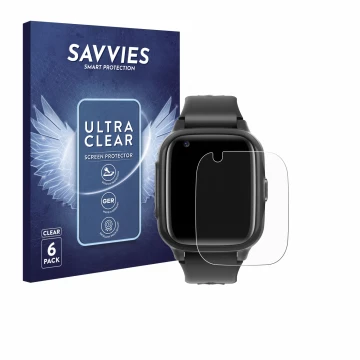 Parte frontal de un envase de producto con el logotipo de la marca Savvies. Al lado se muestra el dispositivo Krostming Kids S