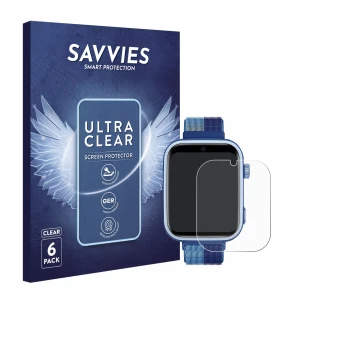 Parte frontal de un envase de producto con el logotipo de la marca Savvies. Al lado se muestra el dispositivo JoJoego 4G Smart