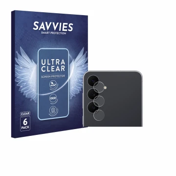 Parte frontal de un envase de producto con el logotipo de la marca Savvies. Al lado se muestra el dispositivo Samsung Galaxy S