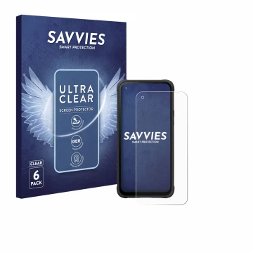 Parte frontal de un envase de producto con el logotipo de la marca Savvies. Al lado se muestra el dispositivo Hammer Blade V 5