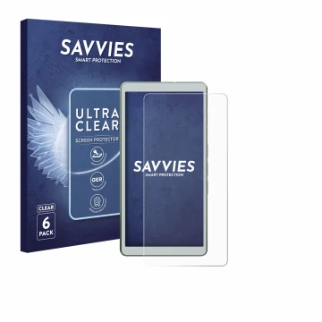 Parte frontal de un envase de producto con el logotipo de la marca Savvies. Al lado se muestra el dispositivo Viwoods AiPaper 