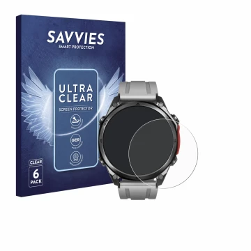 Parte frontal de un envase de producto con el logotipo de la marca Savvies. Al lado se muestra el dispositivo Doogee Anywise W