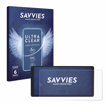 Parte frontal de un envase de producto con el logotipo de la marca Savvies. Al lado se muestra el dispositivo Shelly Wall Disp