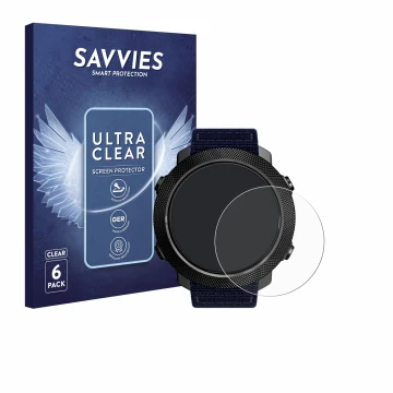 Parte frontal de un envase de producto con el logotipo de la marca Savvies. Al lado se muestra el dispositivo North Edge Apach