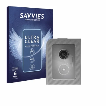 Parte frontal de un envase de producto con el logotipo de la marca Savvies. Al lado se muestra el dispositivo Lenovo Idea Tab 