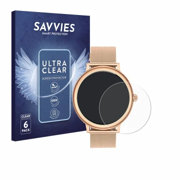 Parte frontal de un envase de producto con el logotipo de la marca Savvies. Al lado se muestra el dispositivo Ruxingx AK98 1.1