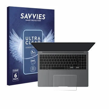 Parte frontal de un envase de producto con el logotipo de la marca Savvies. Al lado se muestra el dispositivo Samsung Galaxy B