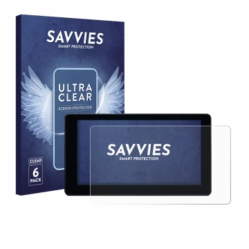 Parte frontal de un envase de producto con el logotipo de la marca Savvies. Al lado se muestra el dispositivo Zontes 368K con 