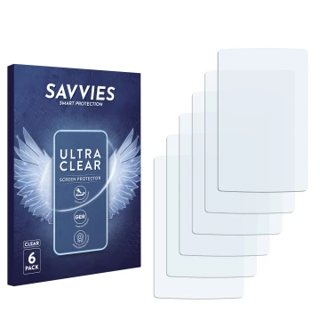 Parte frontal de un envase de producto con el logotipo de la marca Savvies. Al lado está el protector de pantalla correspondie