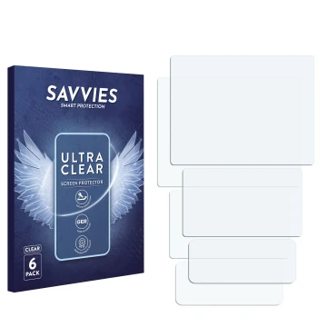 Parte frontal de un envase de producto con el logotipo de la marca Savvies. Al lado está el protector de pantalla correspondie