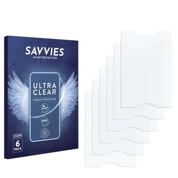 Parte frontal de un envase de producto con el logotipo de la marca Savvies. Al lado está el protector de pantalla correspondie