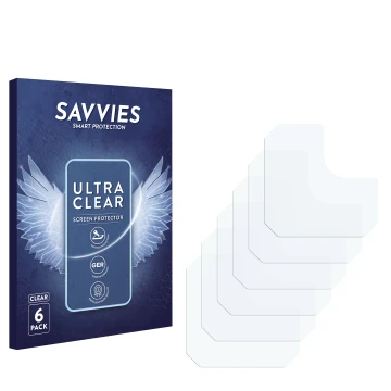 Parte frontal de un envase de producto con el logotipo de la marca Savvies. Al lado está el protector de pantalla correspondie