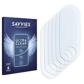 Parte frontal de un envase de producto con el logotipo de la marca Savvies. Al lado está el protector de pantalla correspondie