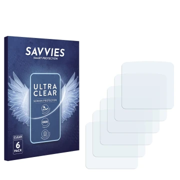 Parte frontal de un envase de producto con el logotipo de la marca Savvies. Al lado está el protector de pantalla correspondie