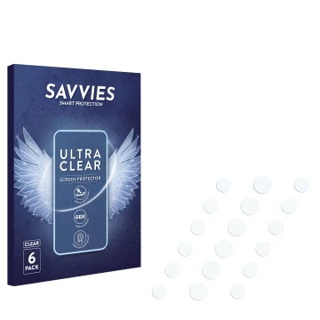 Parte frontal de un envase de producto con el logotipo de la marca Savvies. Al lado está el protector de pantalla correspondie