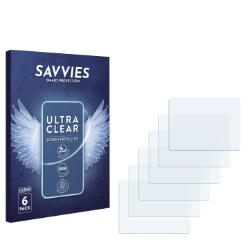 Parte frontal de un envase de producto con el logotipo de la marca Savvies. Al lado está el protector de pantalla correspondie