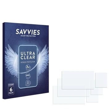 Parte frontal de un envase de producto con el logotipo de la marca Savvies. Al lado está el protector de pantalla correspondie