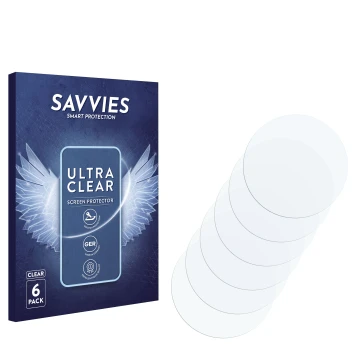 Parte frontal de un envase de producto con el logotipo de la marca Savvies. Al lado está el protector de pantalla correspondie