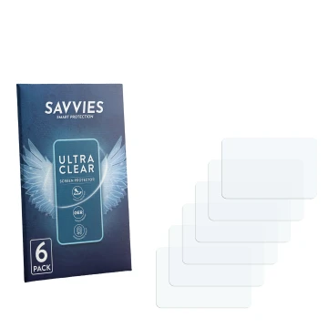 Parte frontal de un envase de producto con el logotipo de la marca Savvies. Al lado está el protector de pantalla correspondie
