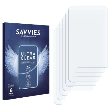Parte frontal de un envase de producto con el logotipo de la marca Savvies. Al lado está el protector de pantalla correspondie