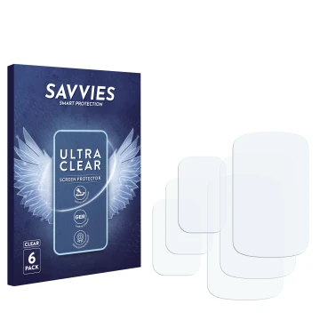 Parte frontal de un envase de producto con el logotipo de la marca Savvies. Al lado está el protector de pantalla correspondie